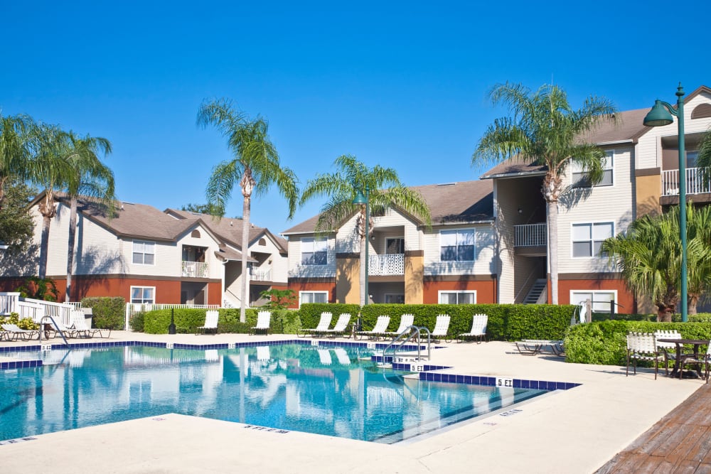 Swimming pool at Highland View Court in Bakersfield, California