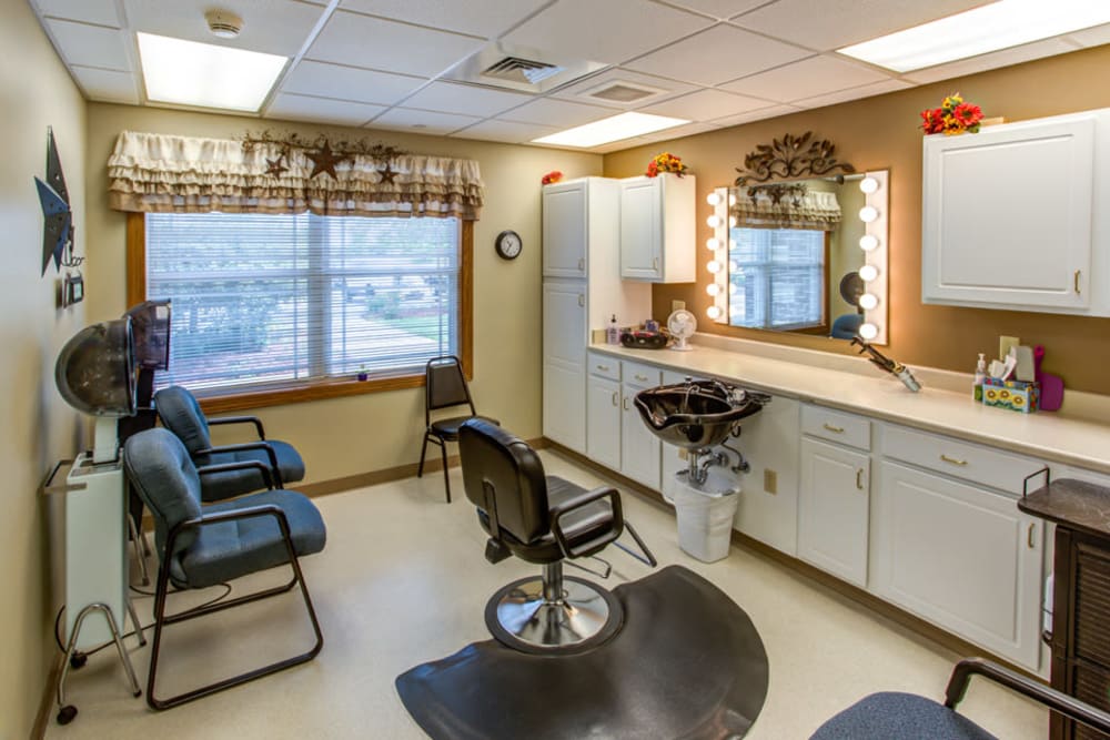 Full service hair salon at Prairie Hills Independence in Independence, Iowa.