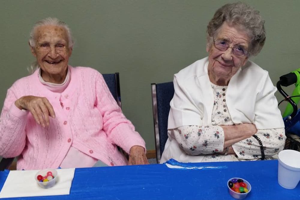 Residents at a holiday gathering at Prairie Meadows Senior Living in Kasson, Minnesota.