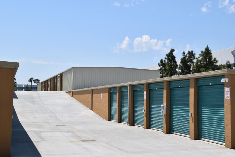 Outside storage units at Chino Self Storage in Chino, CA