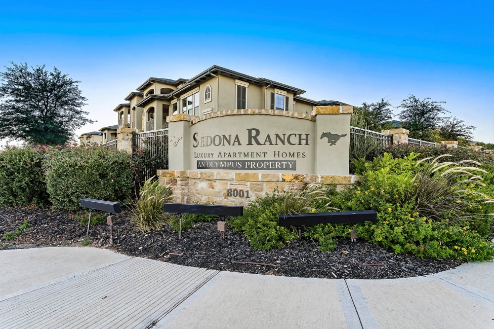 Our monument sign welcoming residents and their guests to Sedona Ranch in Odessa, Texas