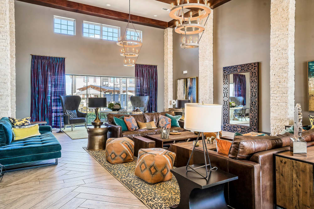 Bright and welcoming lobby interior at Sundance Creek in Midland, Texas