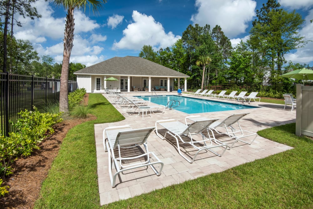 Resort-style swimming pool at The Enclave in Brunswick, Georgia