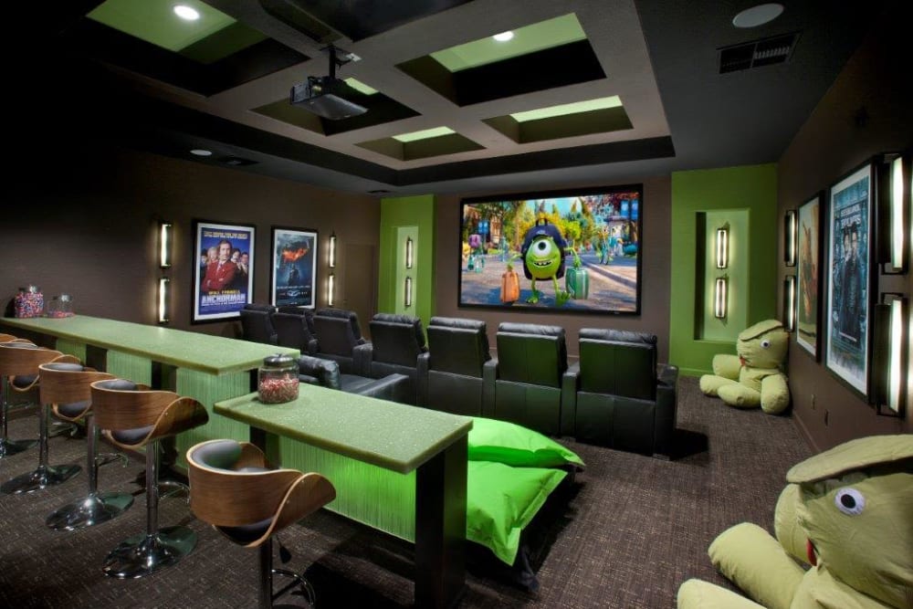 Onsite movie theater at Vive in Chandler, Arizona