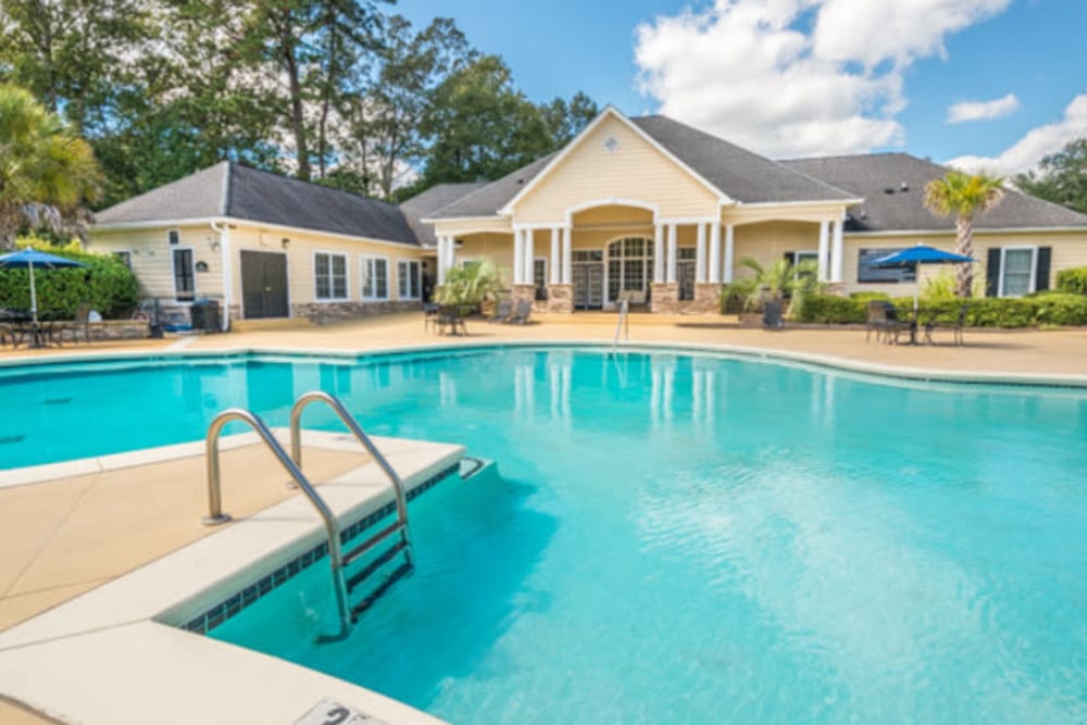 Beautiful day at the swimming pool area at Walden at Chatham Center in Savannah, Georgia