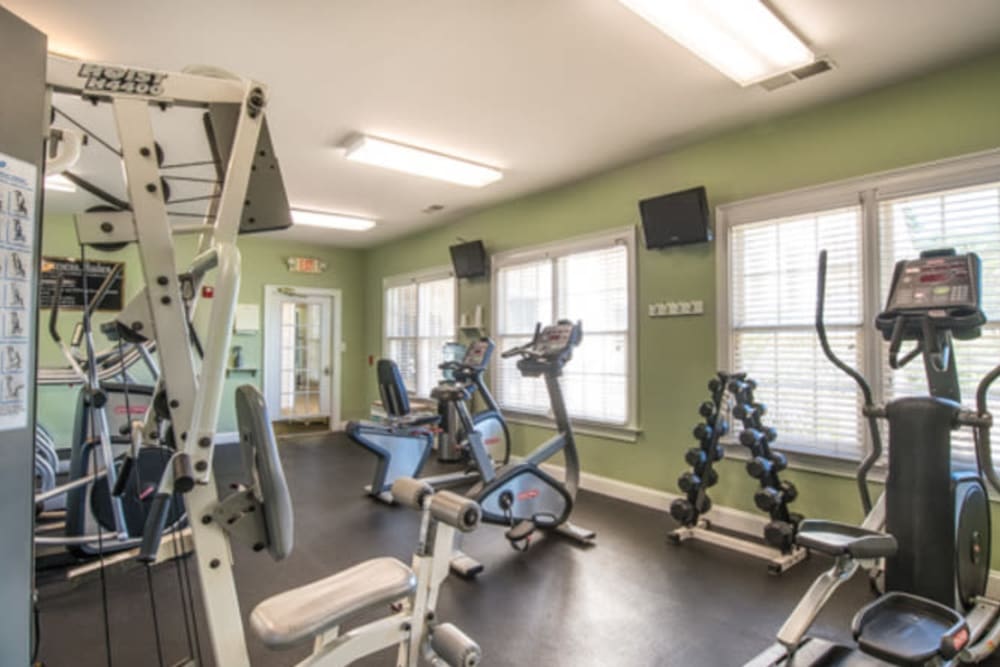 Onsite fitness center at Walden at Chatham Center in Savannah, Georgia