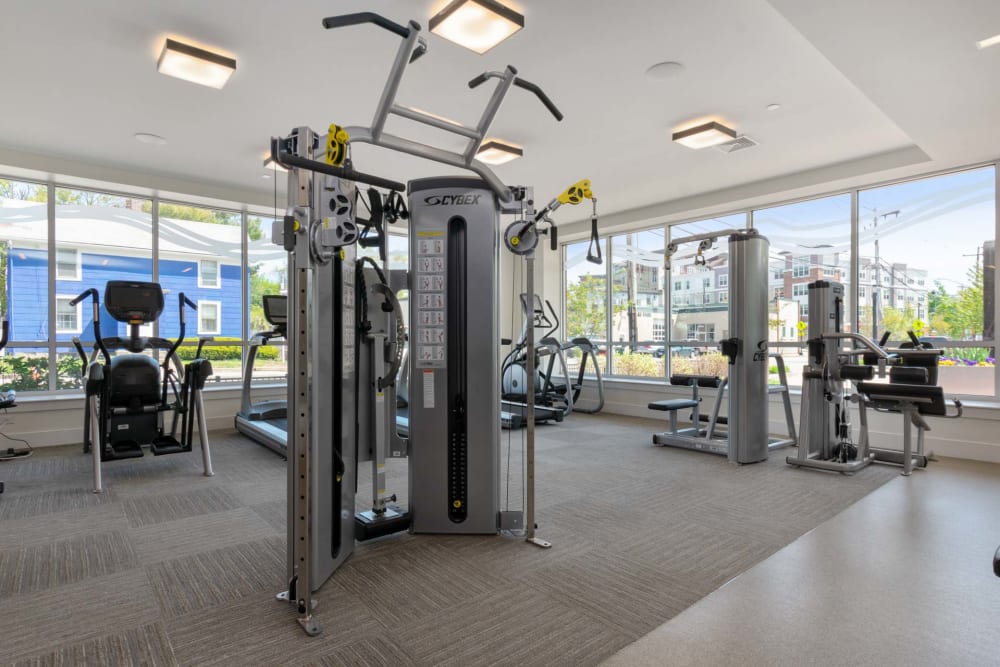 Fitness area at Riverbend on the Charles in Watertown, Massachusetts