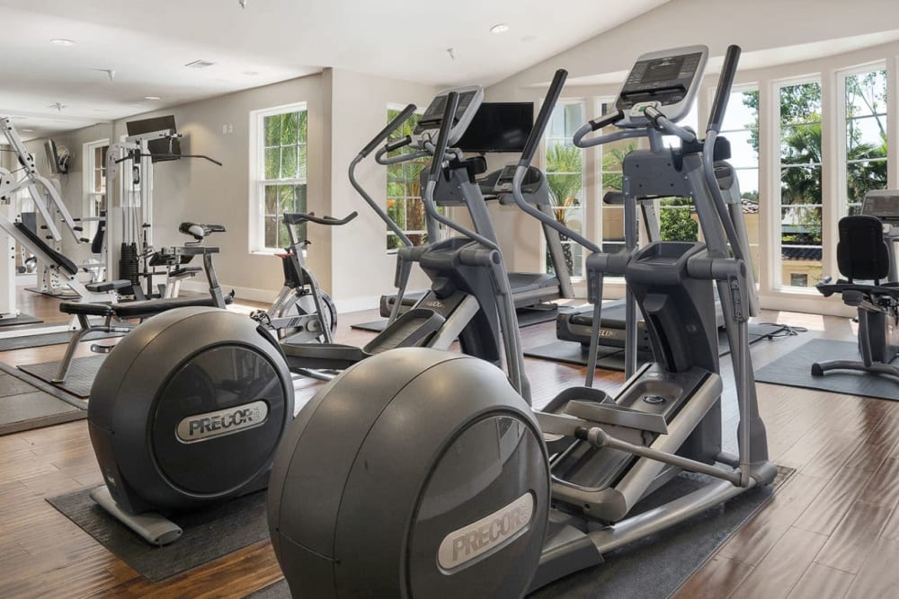 Fitness center with ellipticals at Park Central in Concord, California