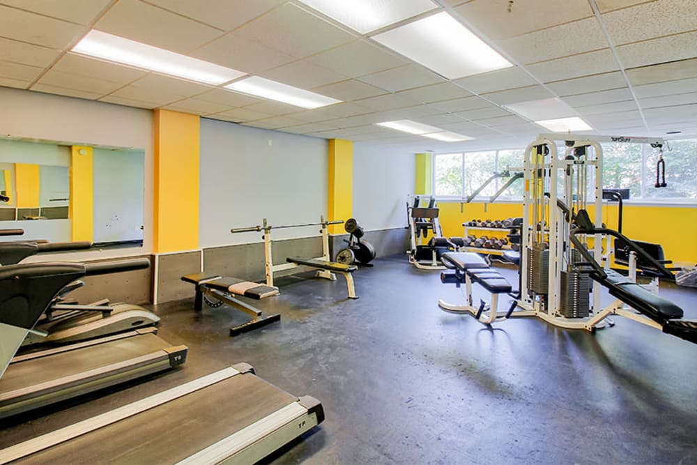 Fitness center at The Meadows Apartments in Syracuse, New York