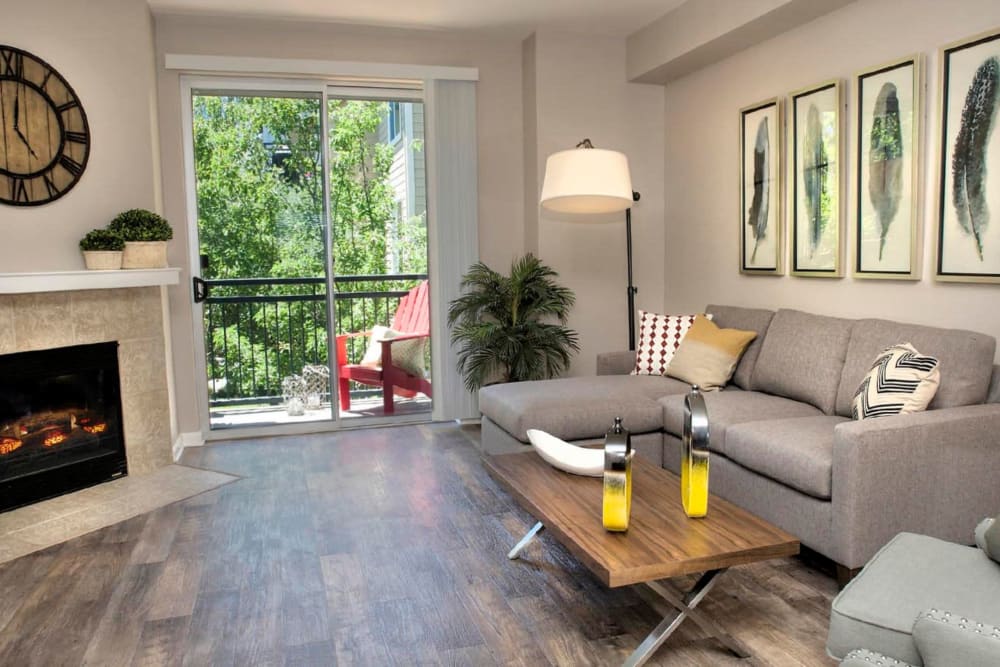 Living room at Azure Apartment Homes in Petaluma, California