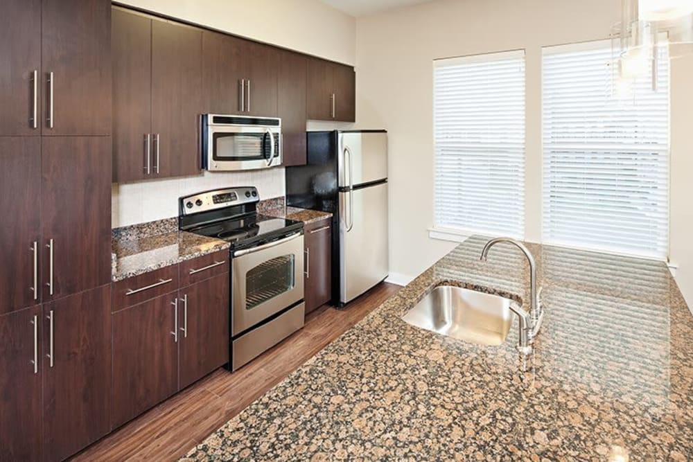 Beautiful kitchen counter tops at Palette at Arts District in Hyattsville, Maryland