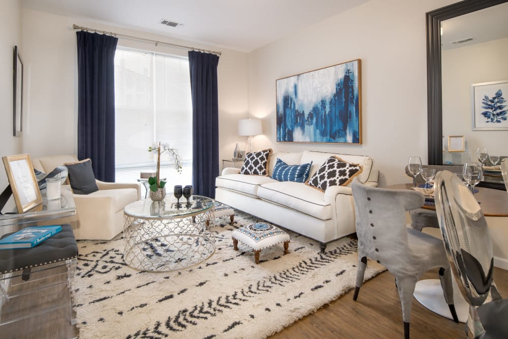 Spacious living room at The Royal Belmont in Belmont, Massachusetts