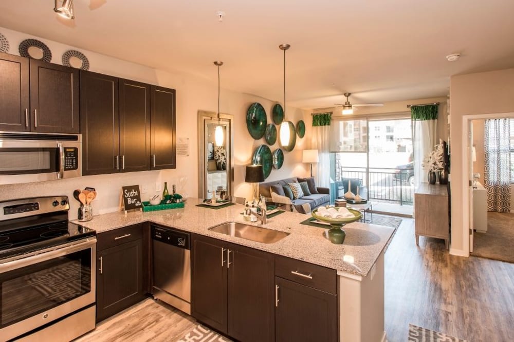 Spacious kitchen at Luxe Scottsdale Apartments in Scottsdale, Arizona