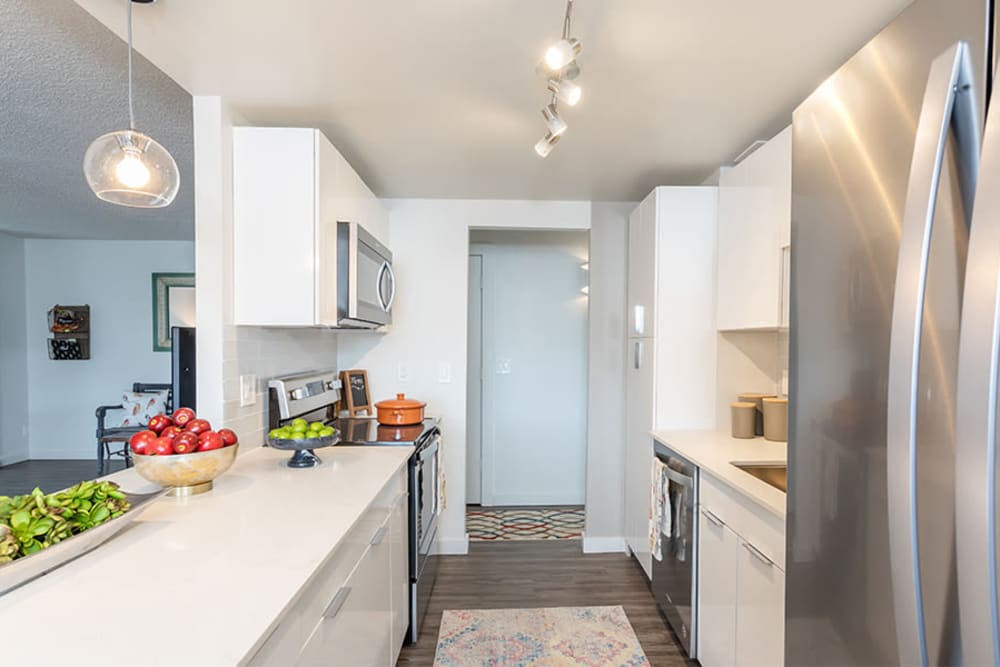 Stainless steel appliances at The Venue in Rochester, New York