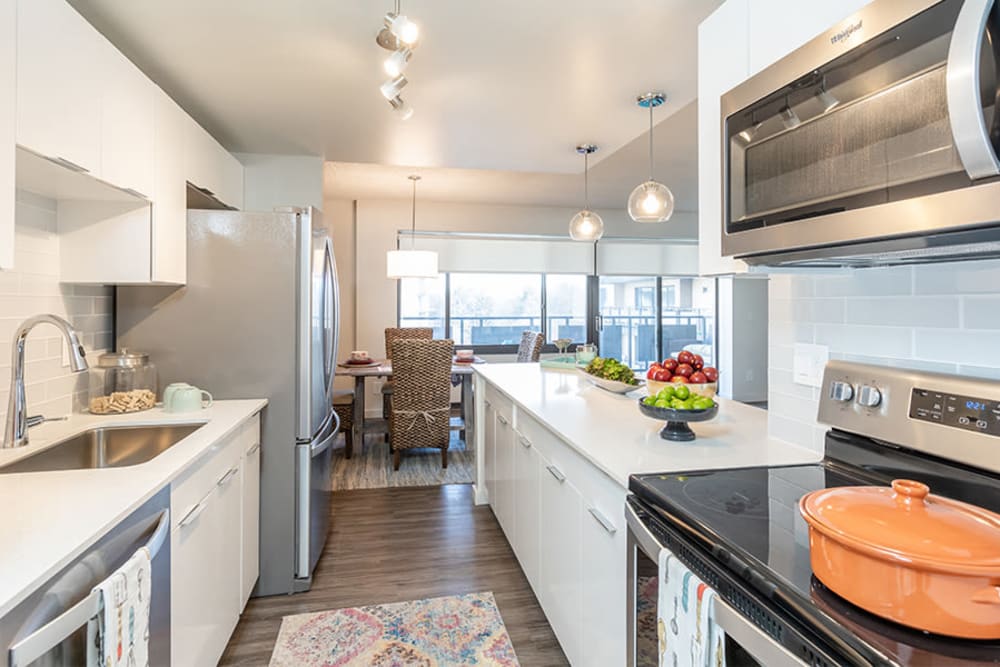 Bright kitchen at The Venue in Rochester, New York
