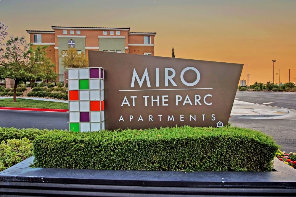 Entry Sign at Miro at the Parc in Henderson, Nevada