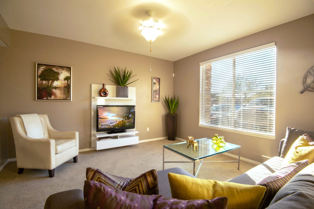 Beautiful Living Room at Norterra Canyon Apartments in North Las Vegas, Nevada