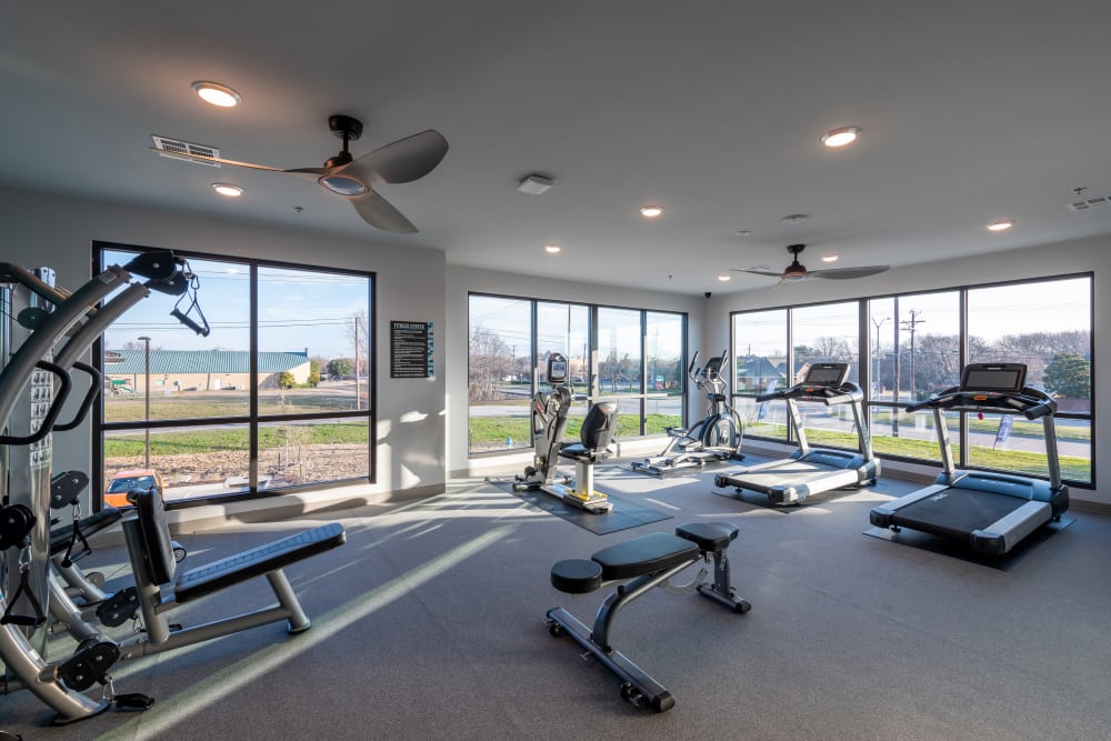 Community fitness center at The Luxe at Cedar Hill in Cedar Hill, Texas