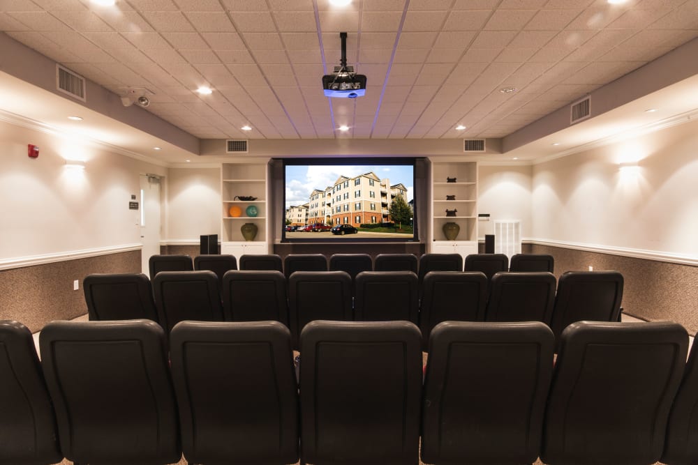 Movie theater room at Belmont Landing in Farmville, Virginia