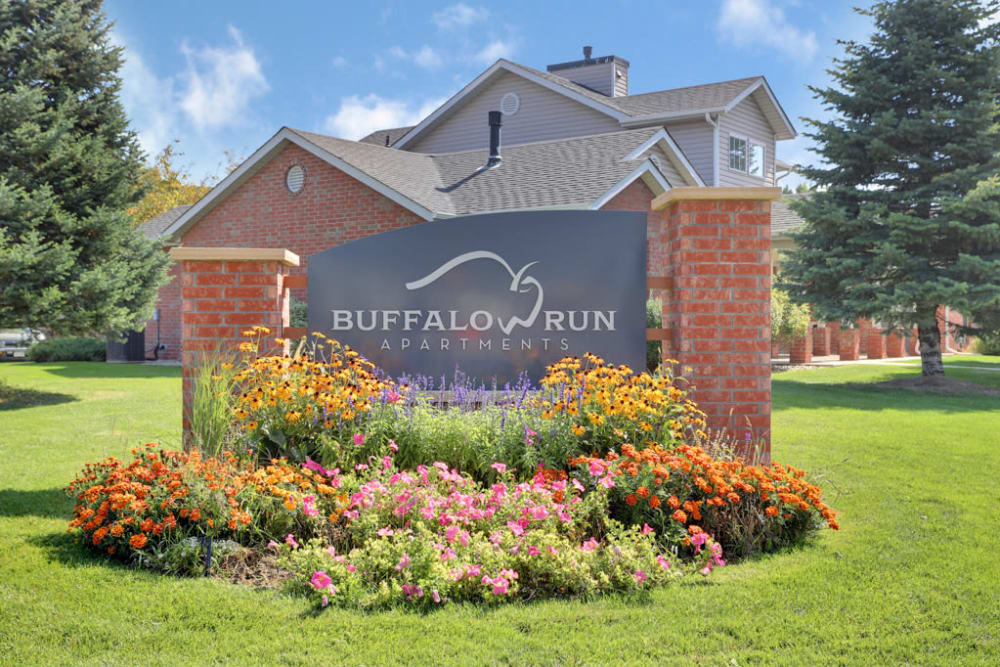 Entry Sign at Buffalo Run Apartments in Fort Collins, Colorado