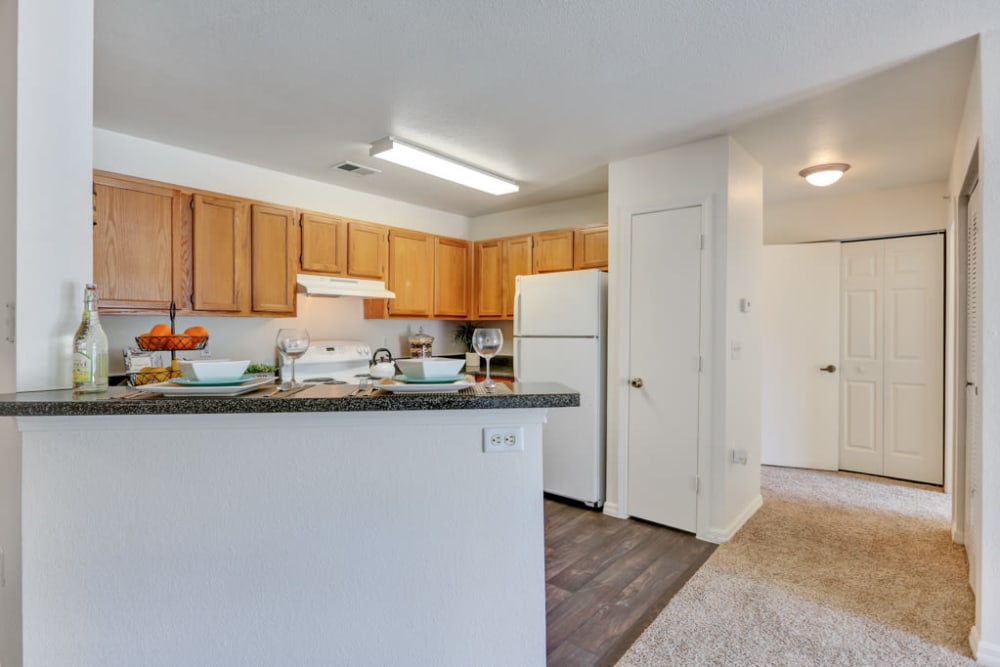 Kitchen at Buffalo Run Apartments in Fort Collins, CO