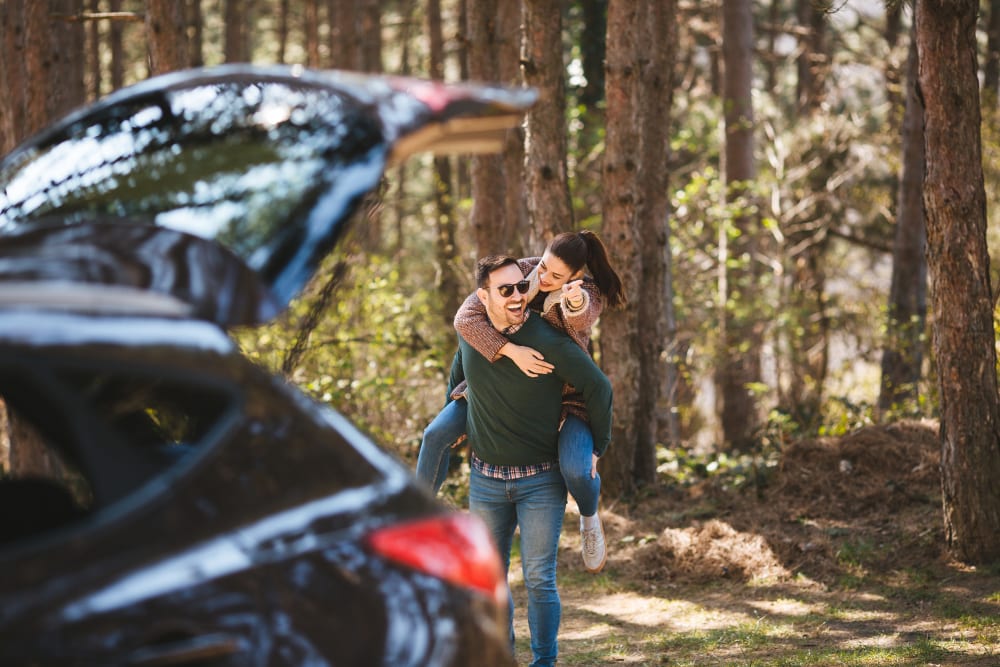 Couple enjoying the woods near Storage Units in Aiken, South Carolina