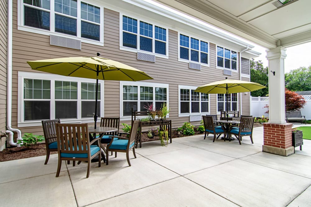 outdoor covered patio and seating