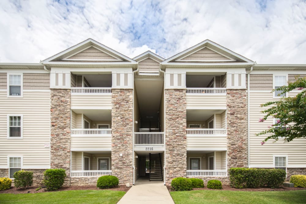 Private balconies for residents of Sunchase Apartments in Greenville, North Carolina