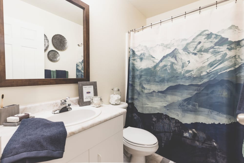 Bathroom at Sunchase Apartments in Greenville, North Carolina