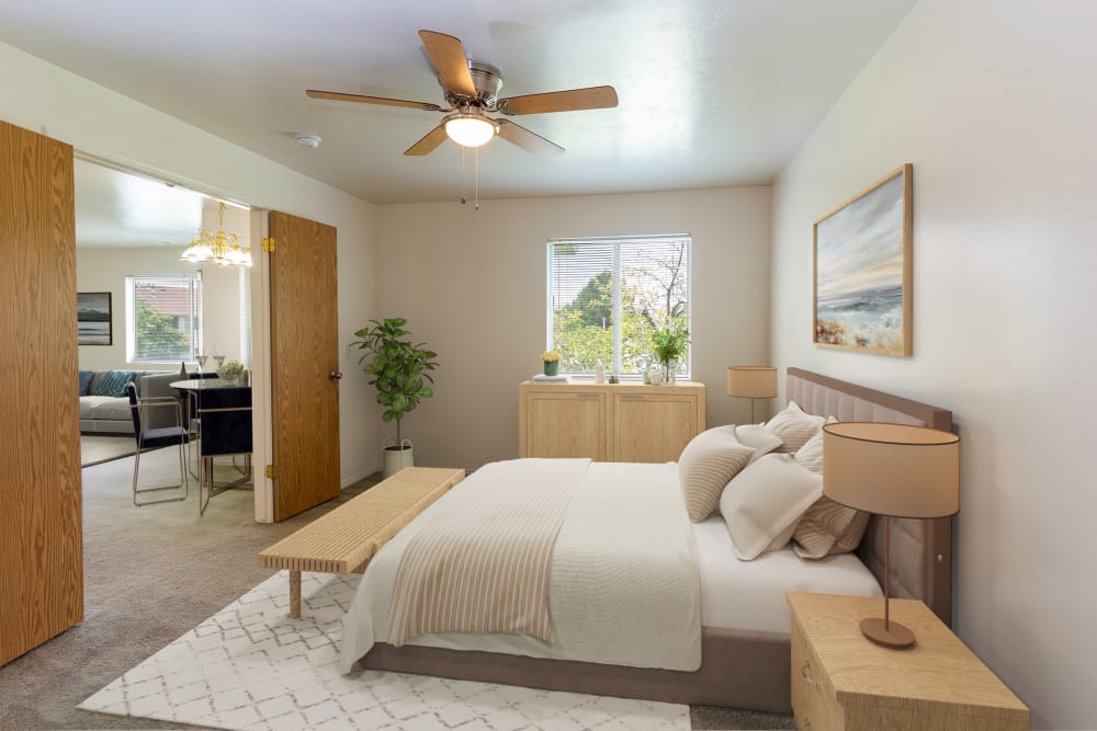 Bedroom at Lakeside Apartments in Wheaton, Illinois