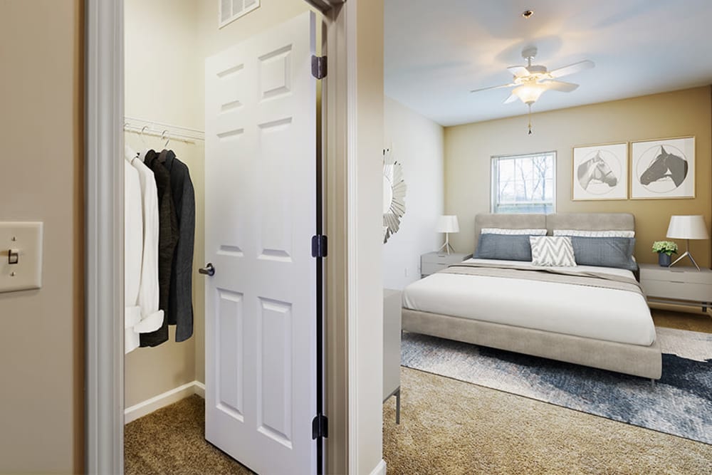 Large closet in bedroom at Reserve at Southpointe in Canonsburg, Pennsylvania