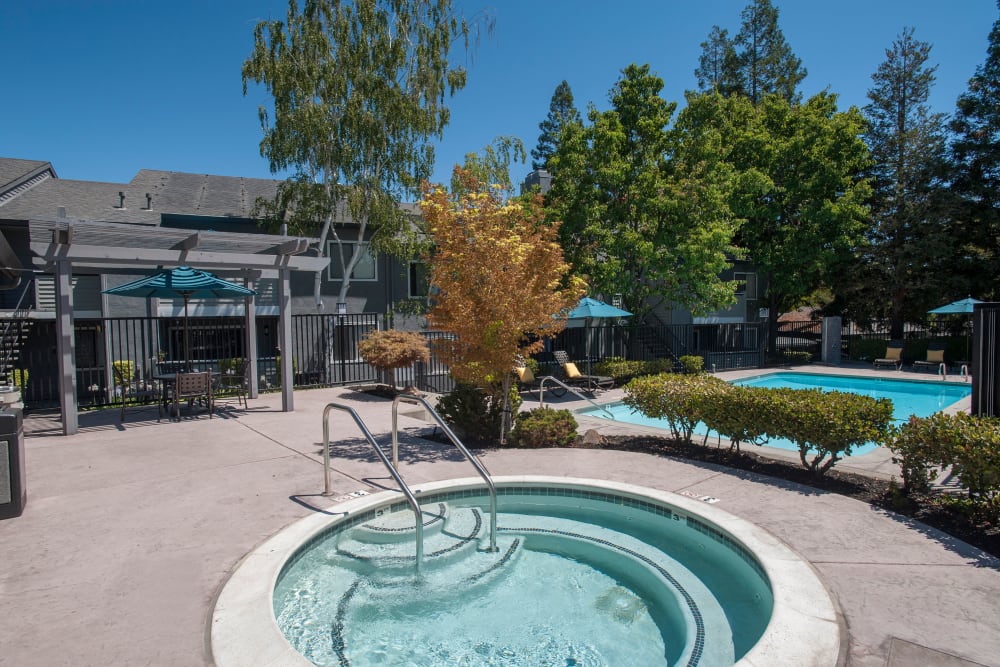 Outdoor spa at Plum Tree Apartment Homes in Martinez, California