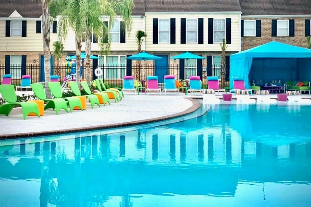 Refreshing resort style swimming pool at The Mayfair Apartment Homes in New Orleans, Louisiana