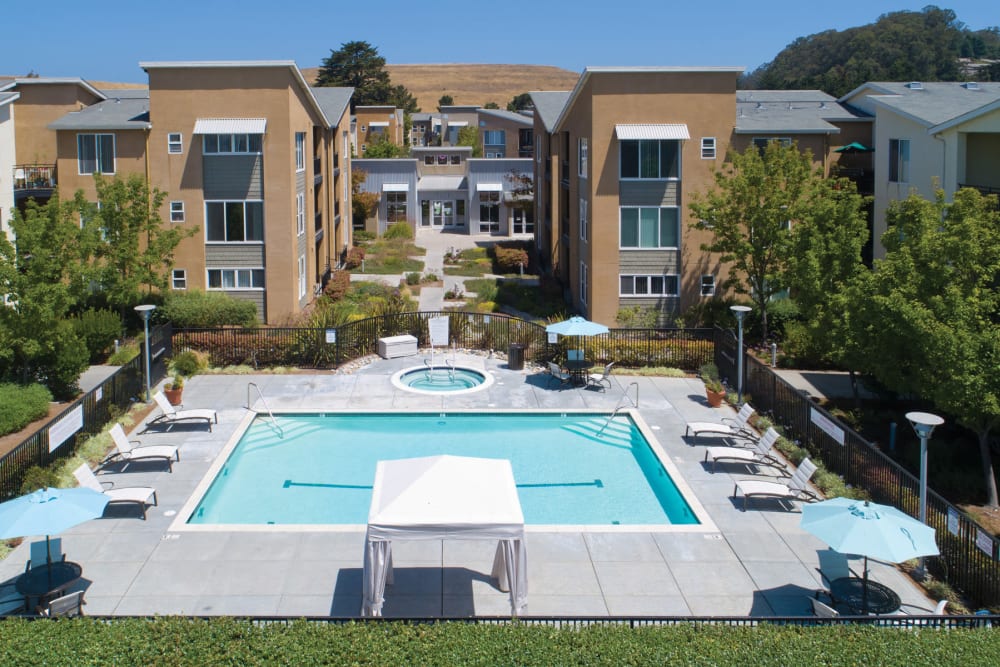 Resort style pool at Pacific Shores in Santa Cruz, California