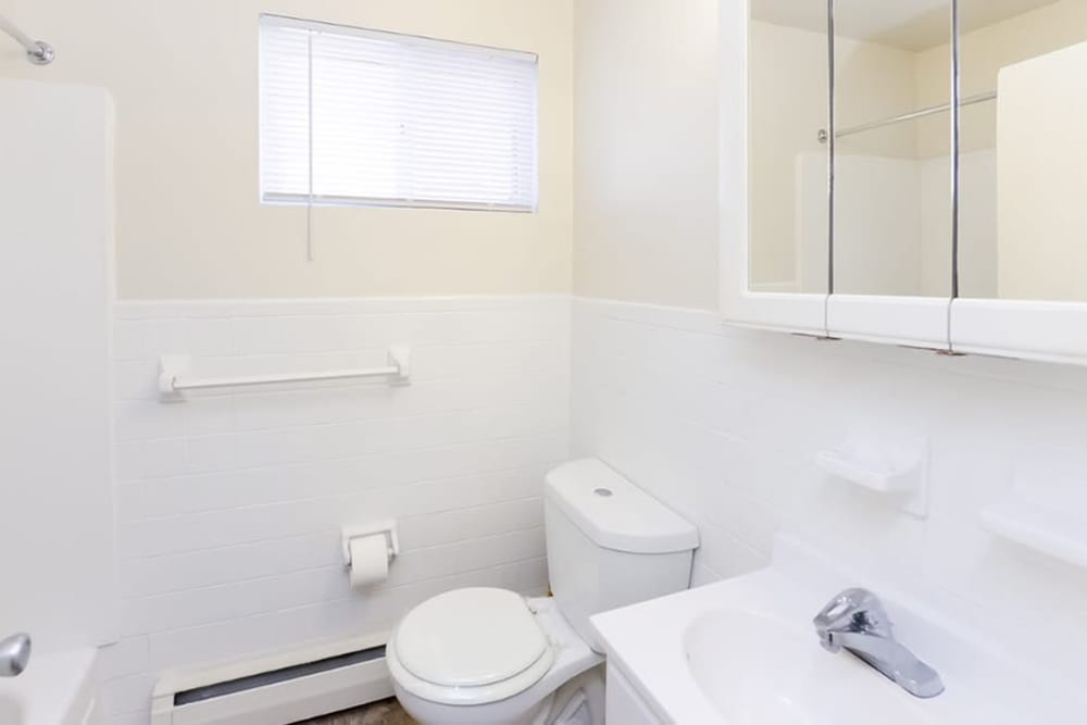 Bathroom at Warwick Terrace Apartment Homes in Somerdale, New Jersey