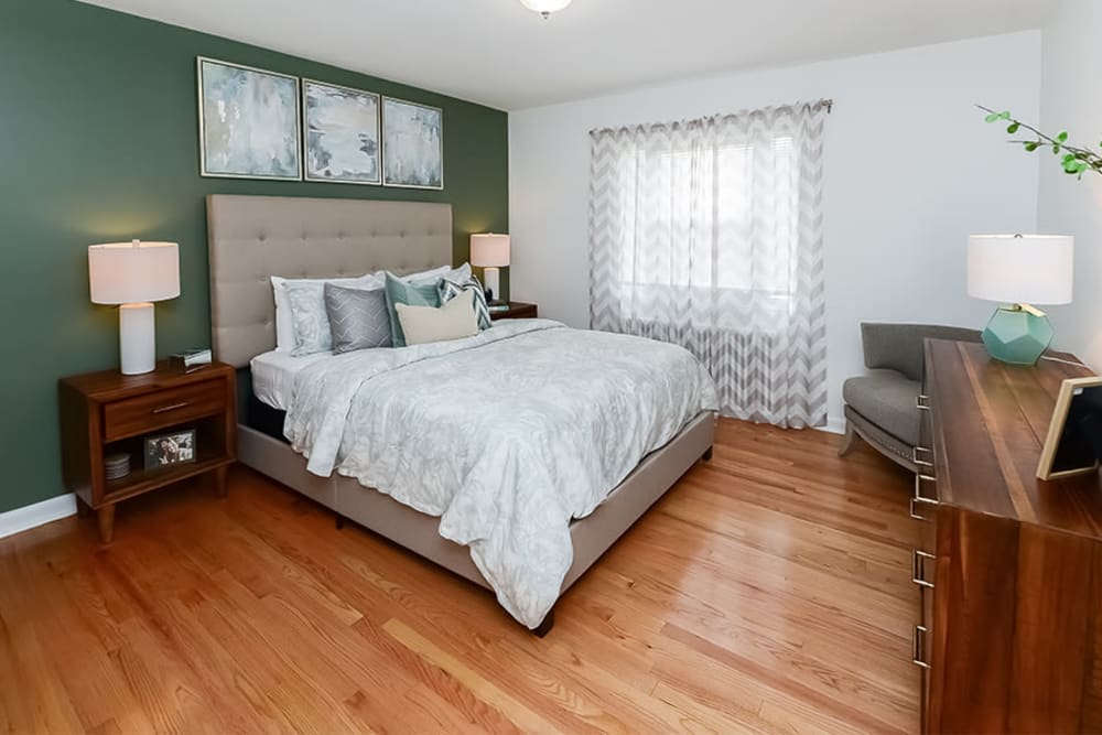 Spacious bedroom at apartments in Elmwood Park, New Jersey