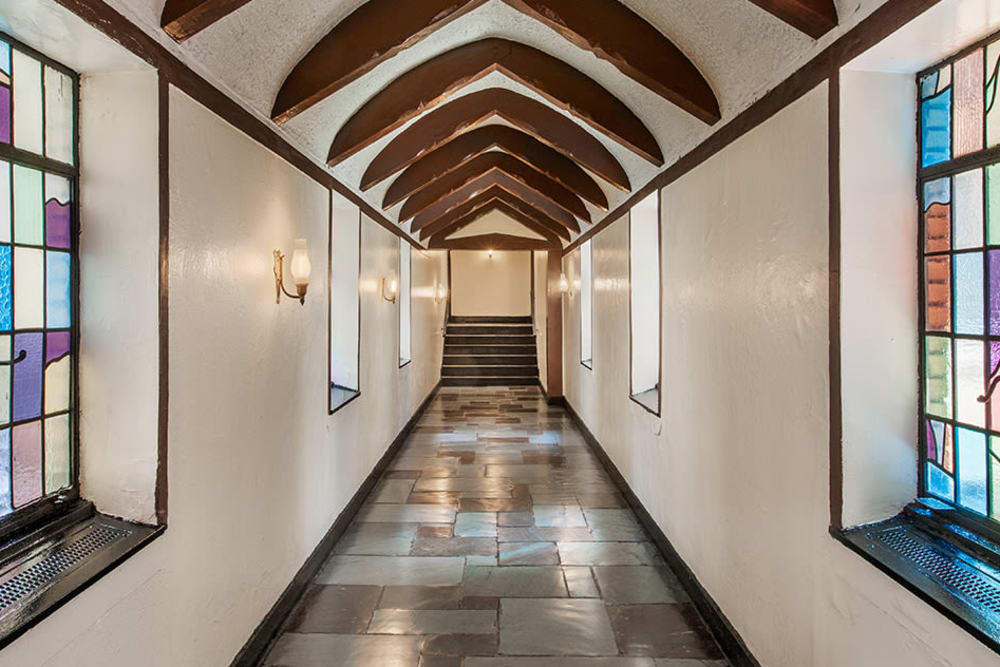 Cathedral-style hallway at The Sutton Collection in New York, New York
