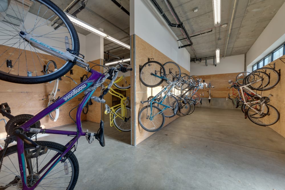 Bike repair station at Milano in Portland, Oregon