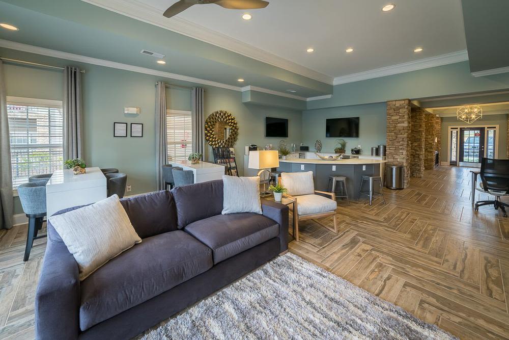 A large lounge area at The Enclave at Deep River in Greensboro, North Carolina