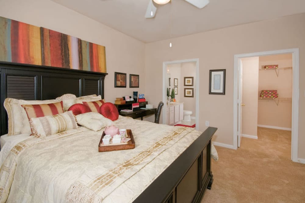 Model bedroom at Preston View in Morrisville, North Carolina
