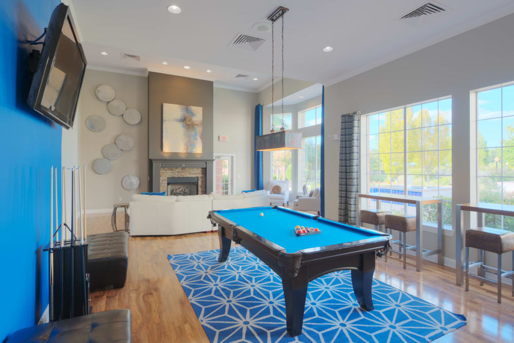 Billiards table at Preston View in Morrisville, North Carolina