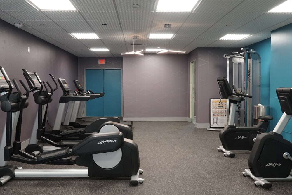 Modern fitness center at Element 250 in Hartford, Connecticut