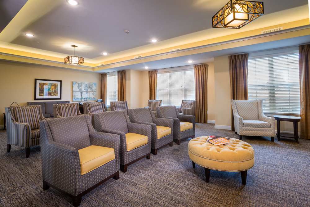 Spacious gathering area at Harmony at Five Forks in Simpsonville, South Carolina