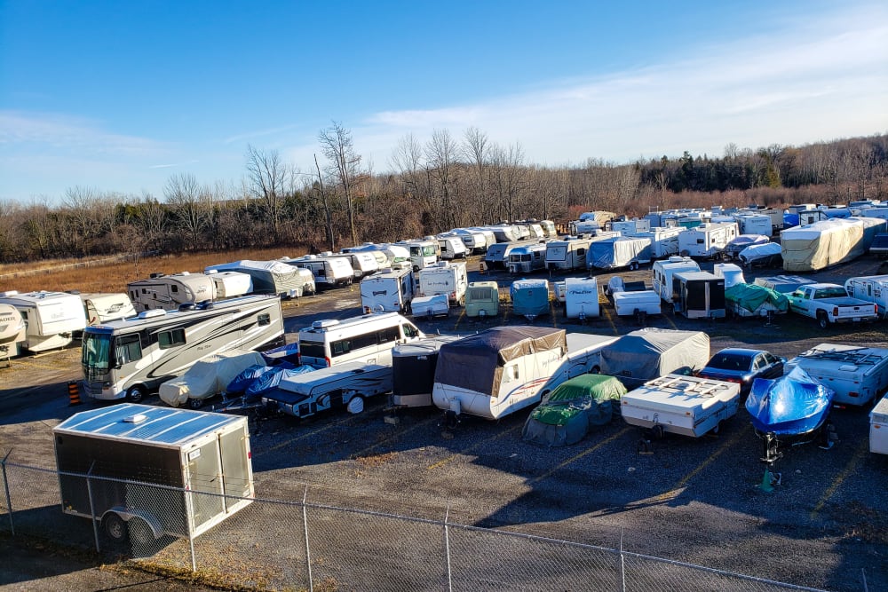 Parking lot at Doane Road Storage in Queensville, Ontario