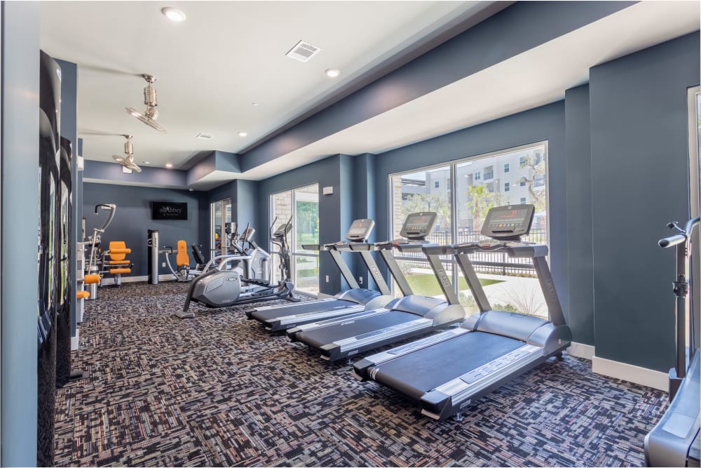 Enjoy a gym for residents at The Abbey at Sonterra in San Antonio, Texas