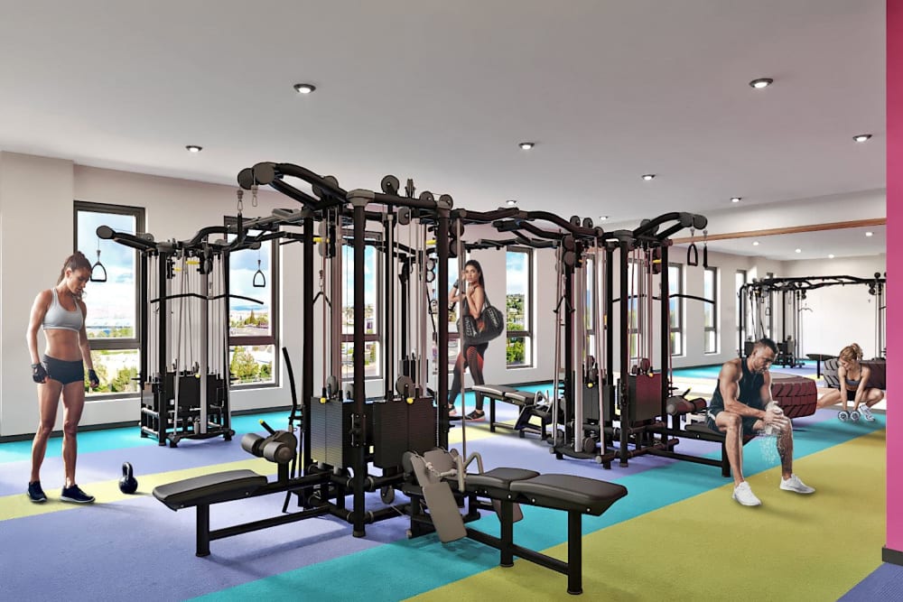 Fitness center for resident at UNCOMMON Reno in Reno, Nevada