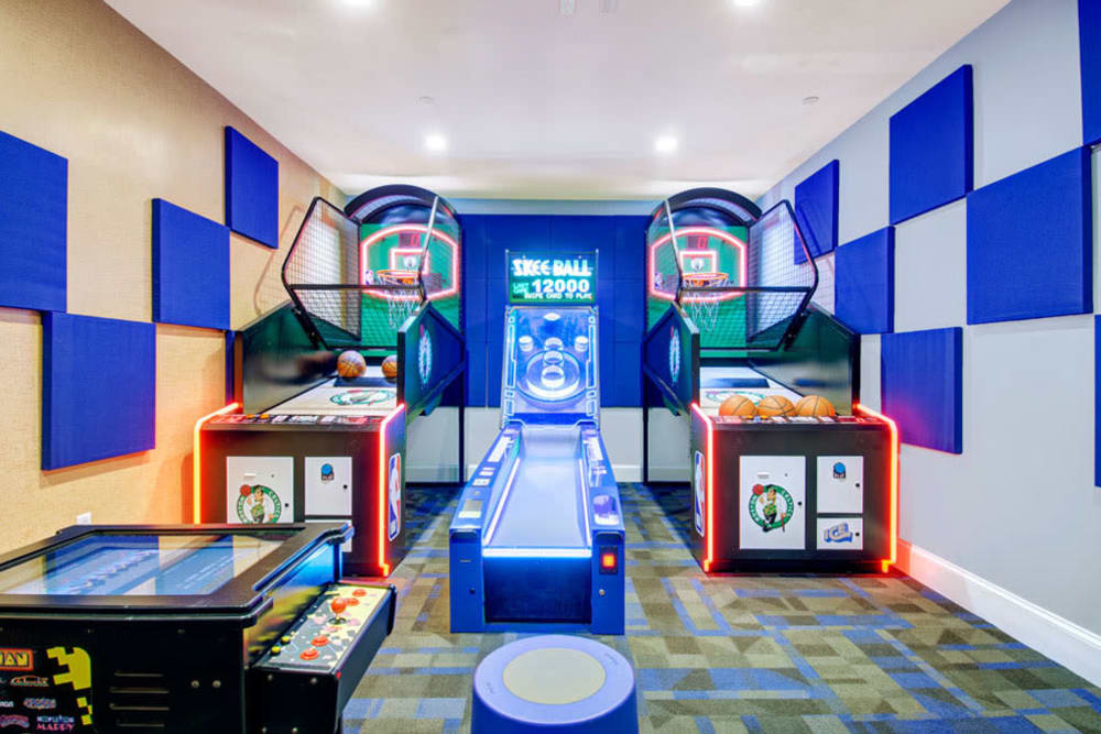 Arcade and gaming room at Bradlee Danvers in Danvers, Massachusetts