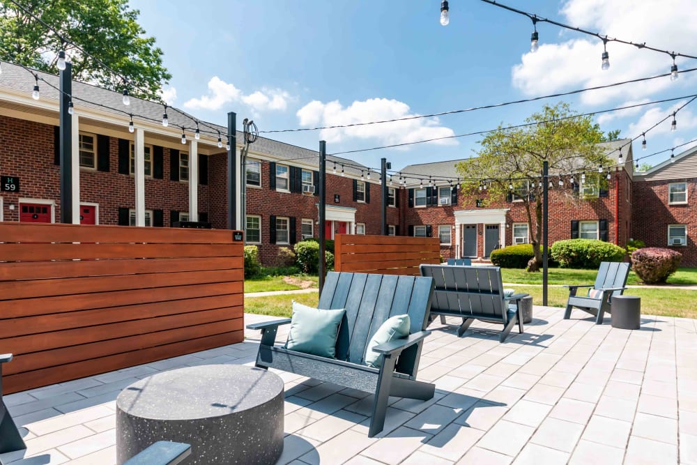 Comfortable outdoor patio seating at Haven New Providence in New Providence, New Jersey