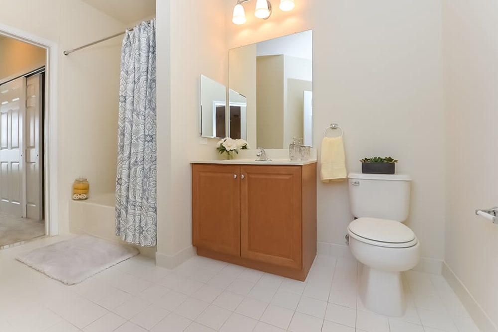 Spacious bathroom at Cranford Crossing Apartment Homes in Cranford, NJ