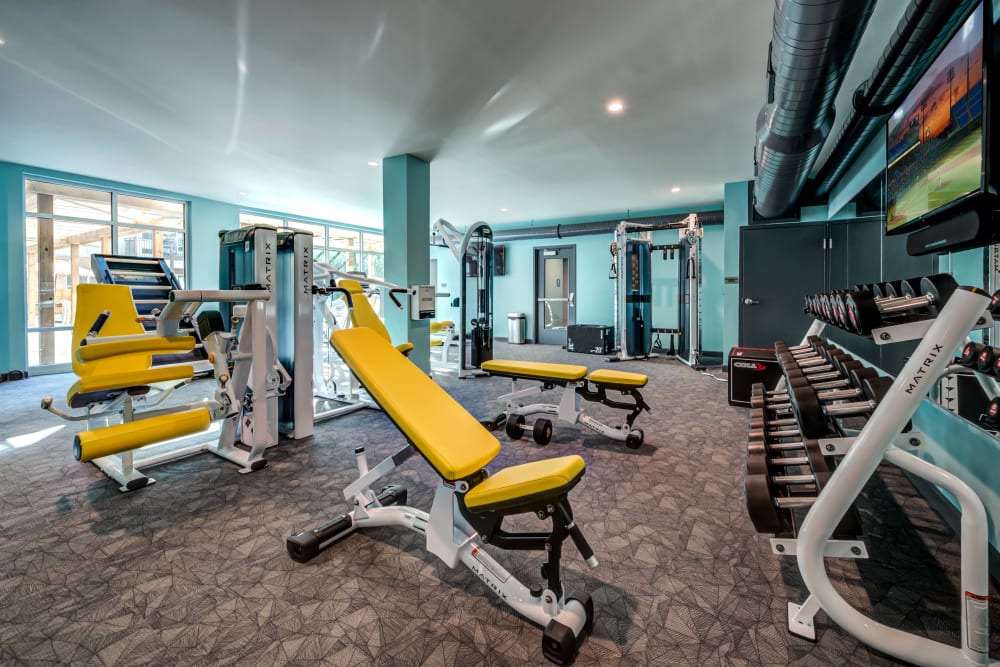 State-of-the-art fitness center at LATITUDE at Kent in Kent, Ohio